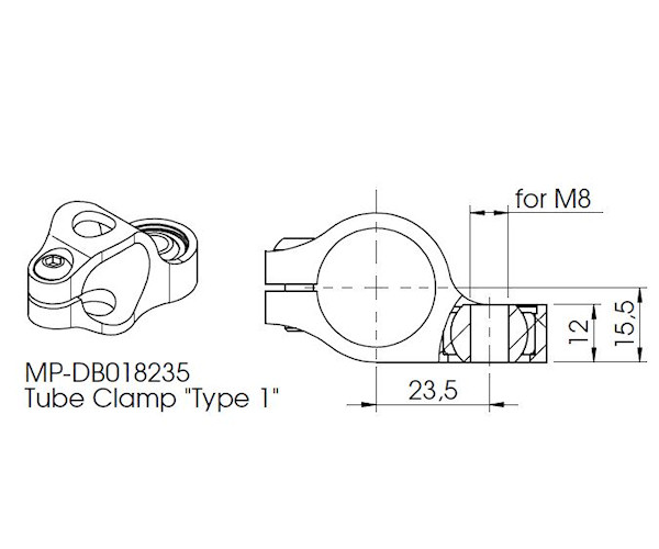 DAMPER-TUBE BRACKET TYPE 1