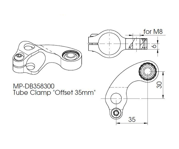 DAMPER-TUBE BRACKET OFFSET 35 MM